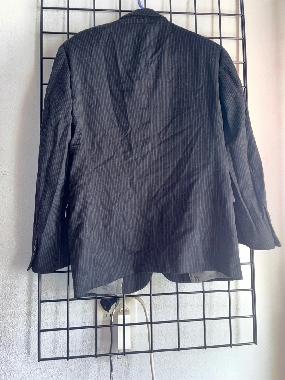 jf j.ferrar Black Pinstripe Sport Coat Blazer